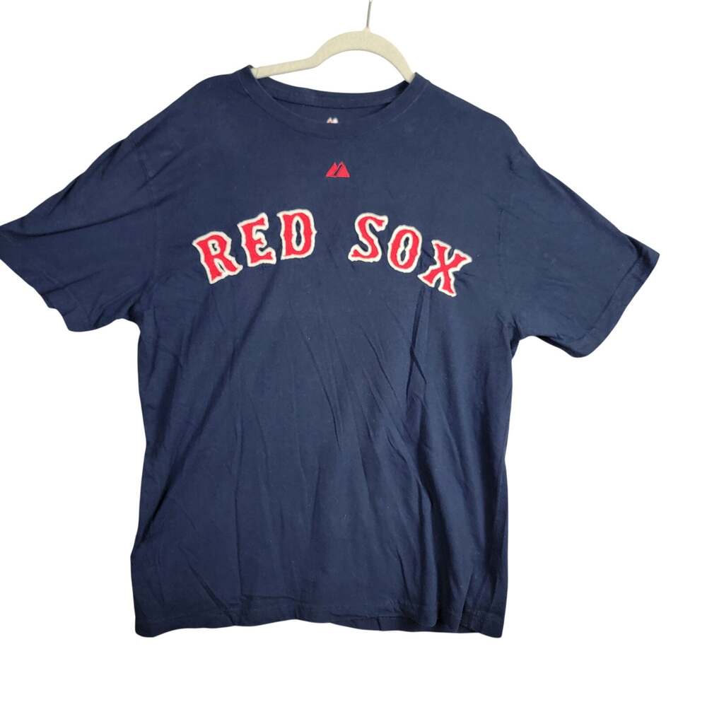 Majestic Boston Red Sox Papelbon #58 2010 MLB Tee Mens Large Navy Blue
